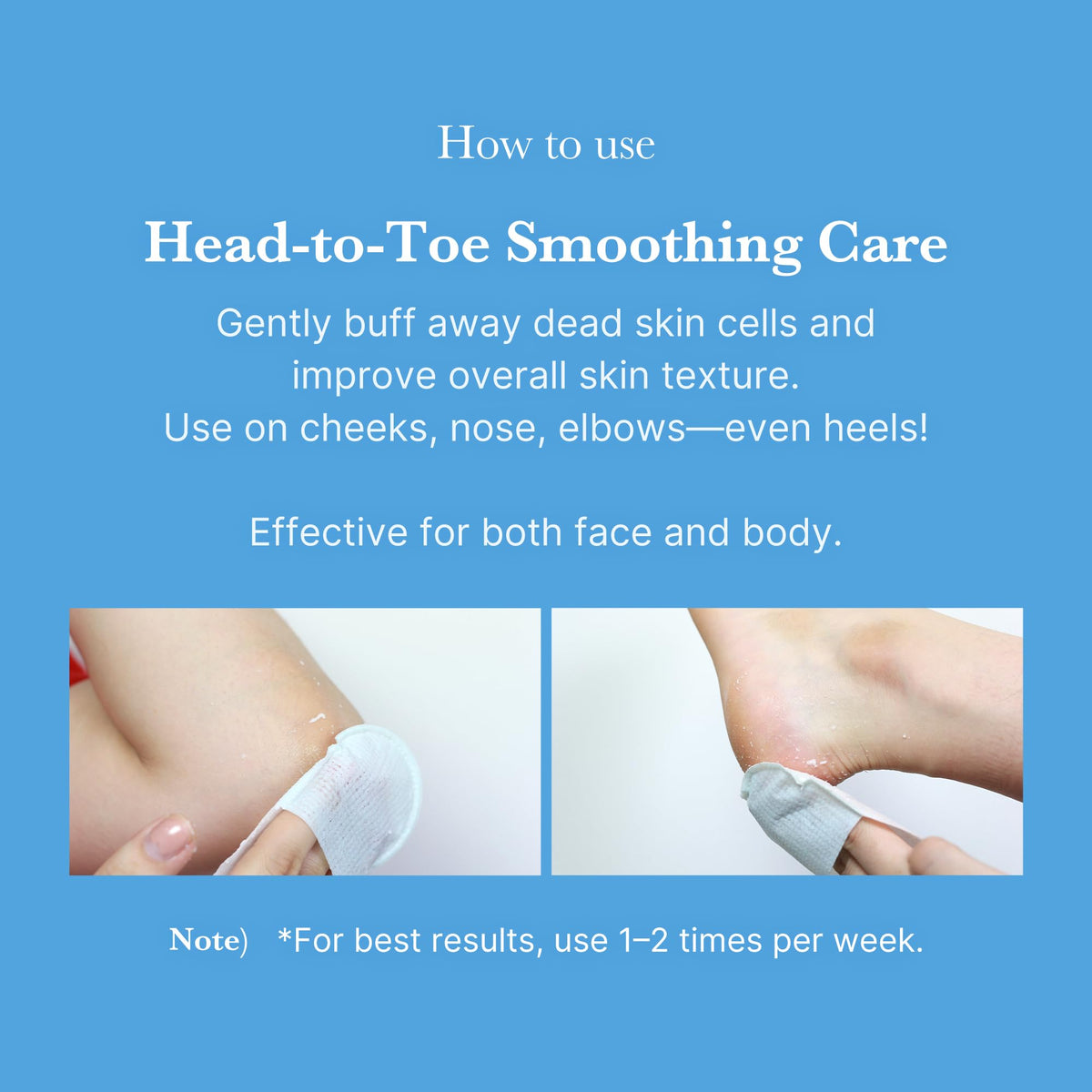 medicube pad buffing elbow to show head-to-toe smoothing benefit