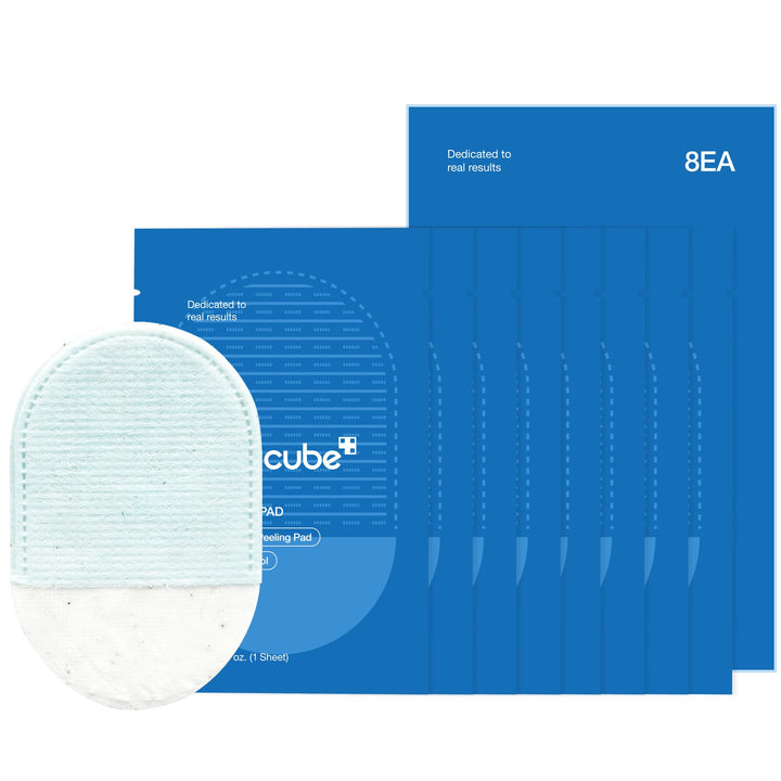 medicube front packaging view showing pads and product benefit smooth skin