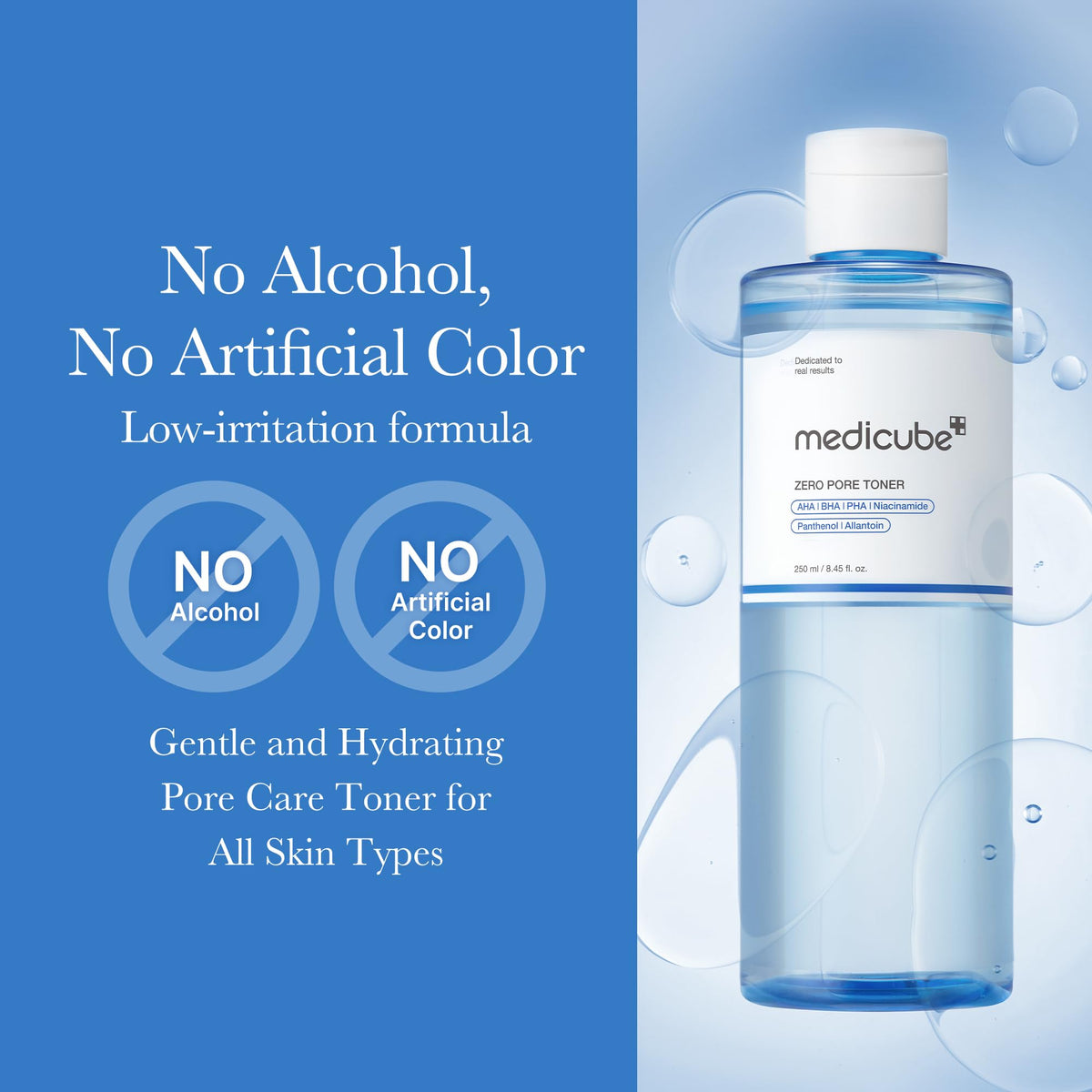medicube toner on a palm demonstrating quick absorption and hydration