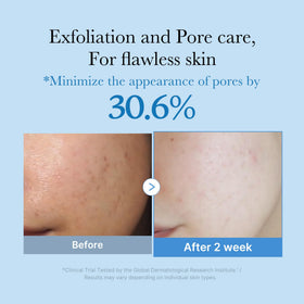 medicube clear blue toner pouring to show lightweight hydrating texture