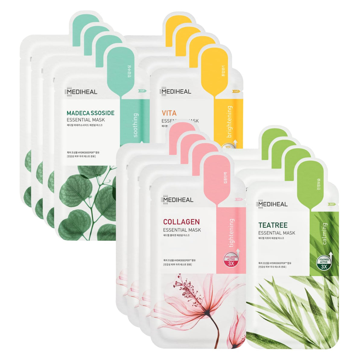MEDIHEAL front package showing 16-pack variety and convenient skincare selection
