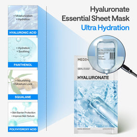 MEDIHEAL ingredient visual of hyaluronic acid representing deep hydration