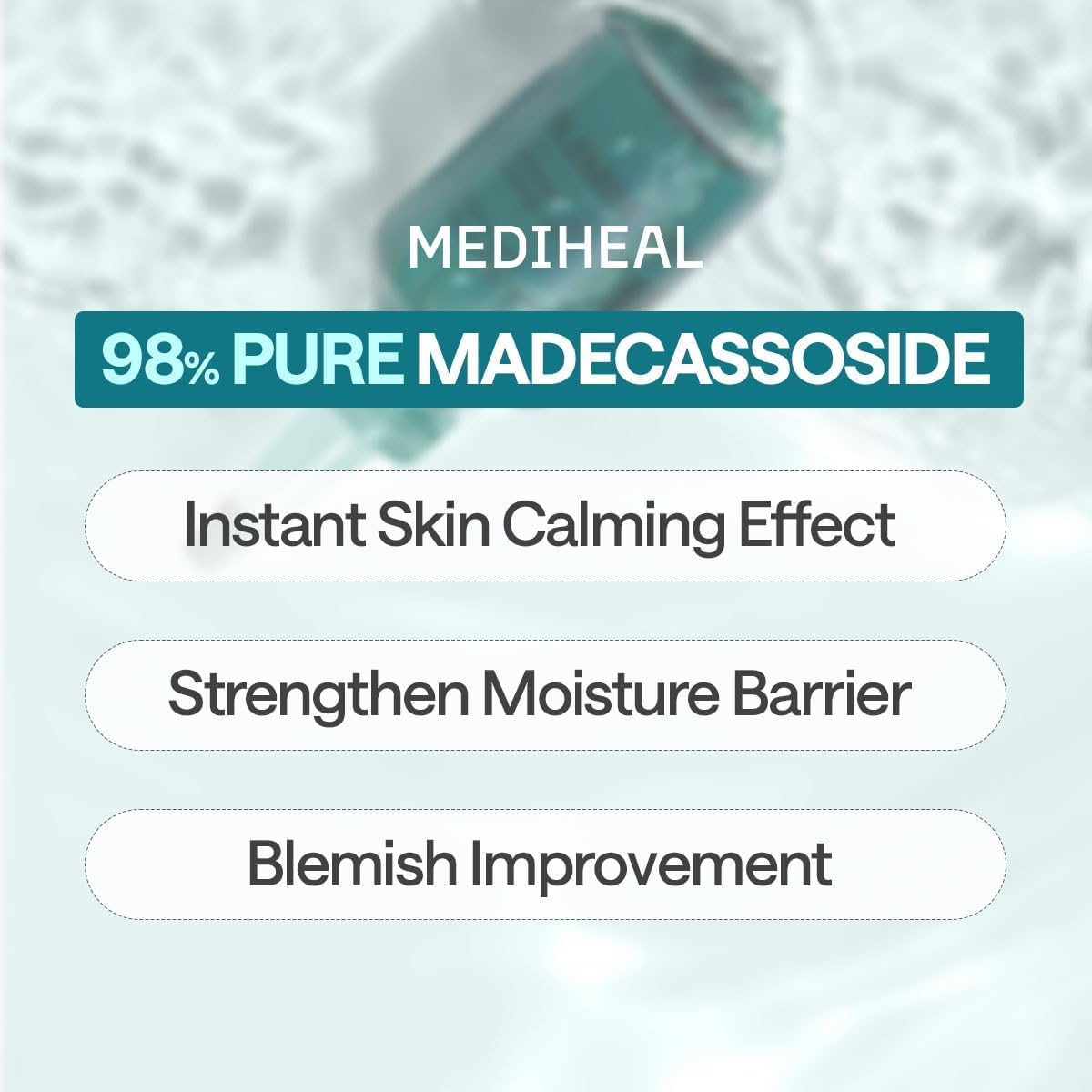 MEDIHEAL mask held in hand to show travel-friendly compact size