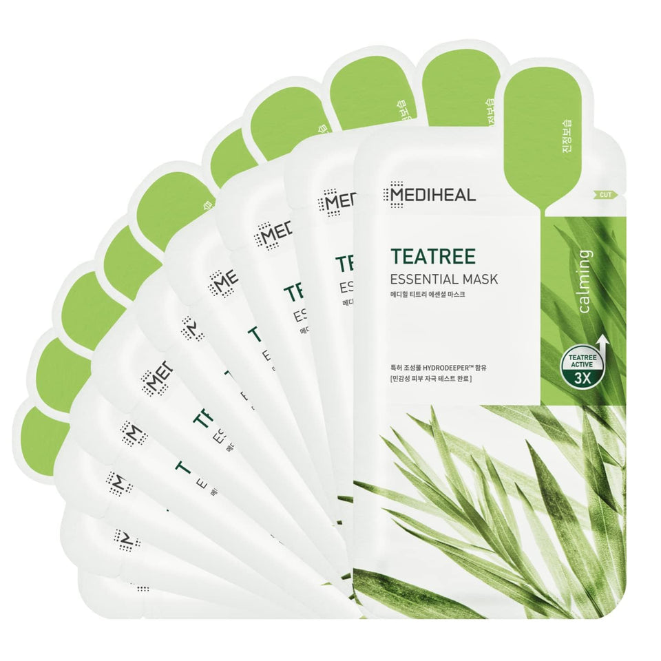 MEDIHEAL front packaging showing 10-sheet pack and calming benefit