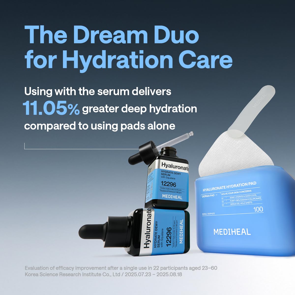 MEDIHEAL pad placed on cheek as spot mask to soothe dry areas