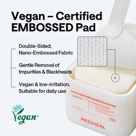 MEDIHEAL pad applied to nose displaying pore-targeted exfoliation benefit