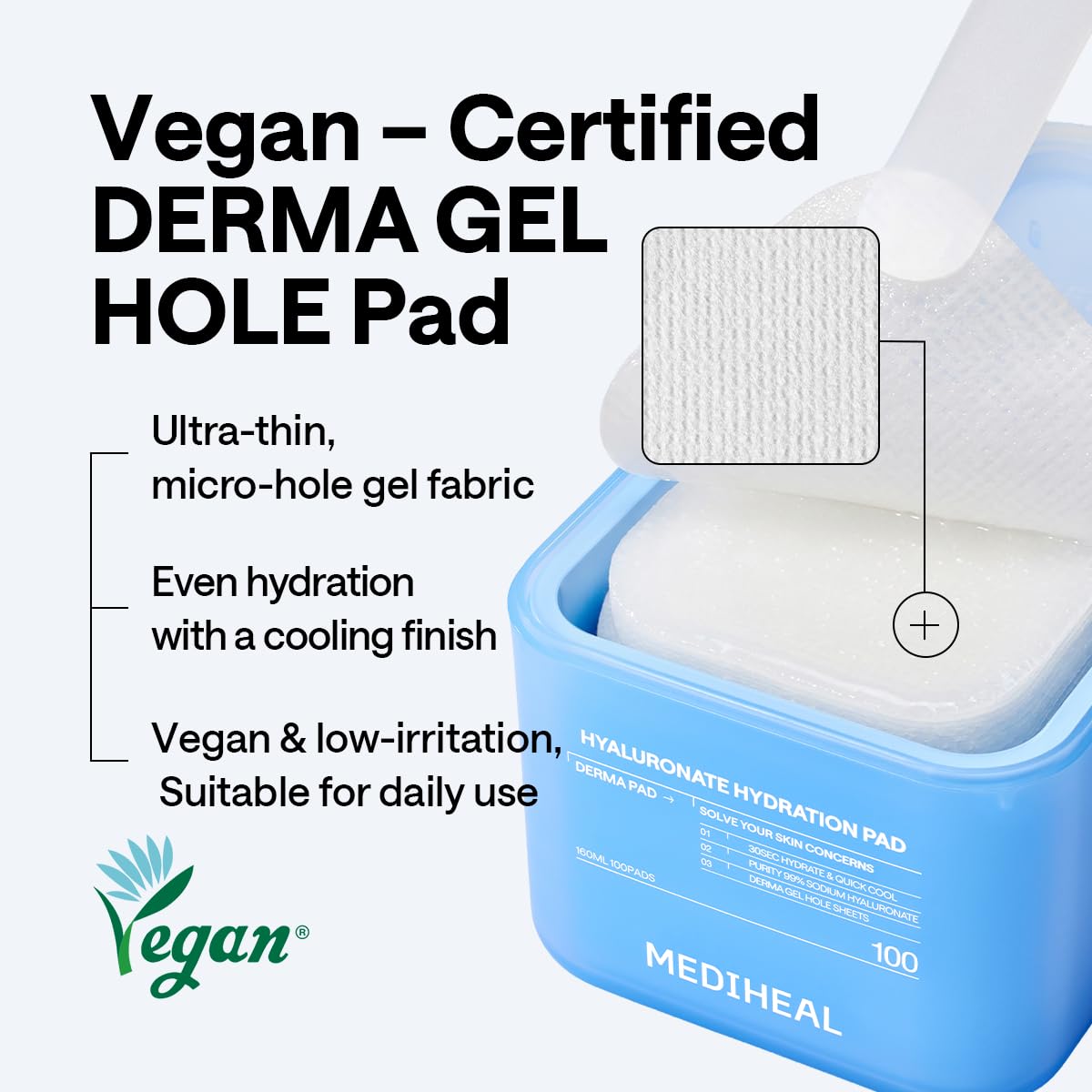 MEDIHEAL pads beside skincare bottle suggesting layered routine benefits
