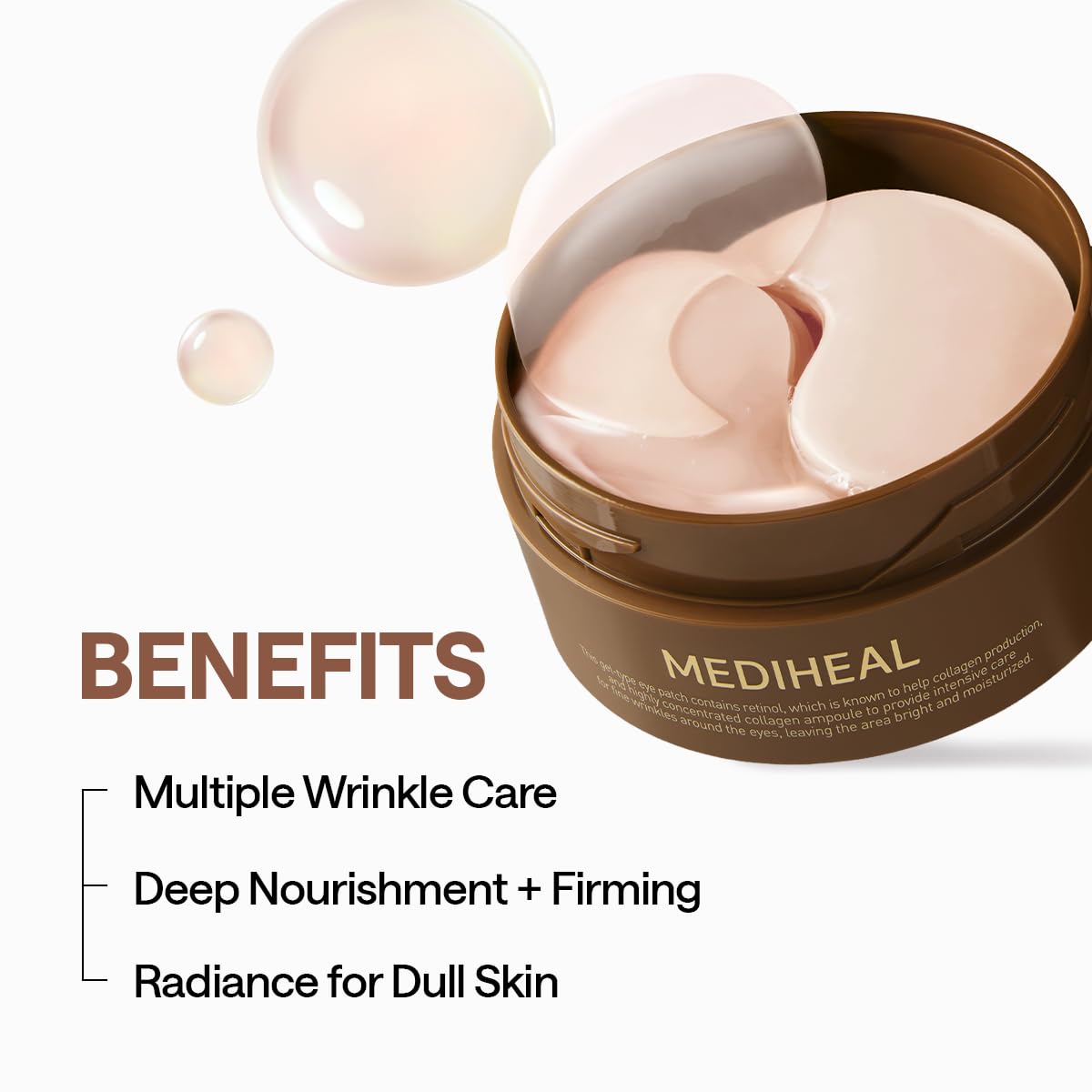 MEDIHEAL patch being applied under eye to reduce puffiness
