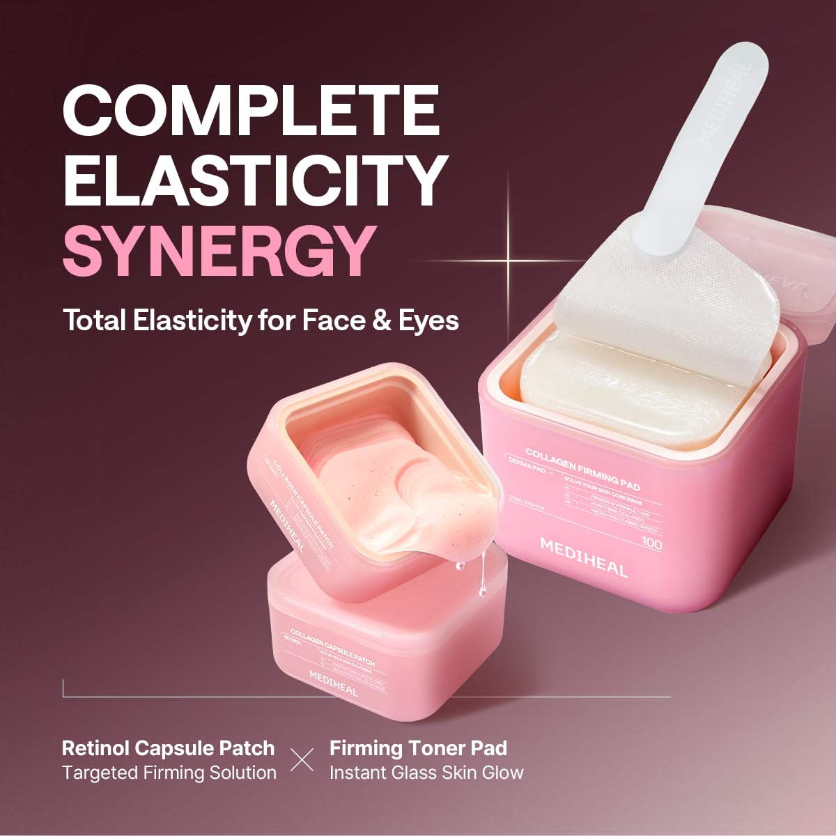 MEDIHEAL clinical results graphic showing elasticity and lift improvement