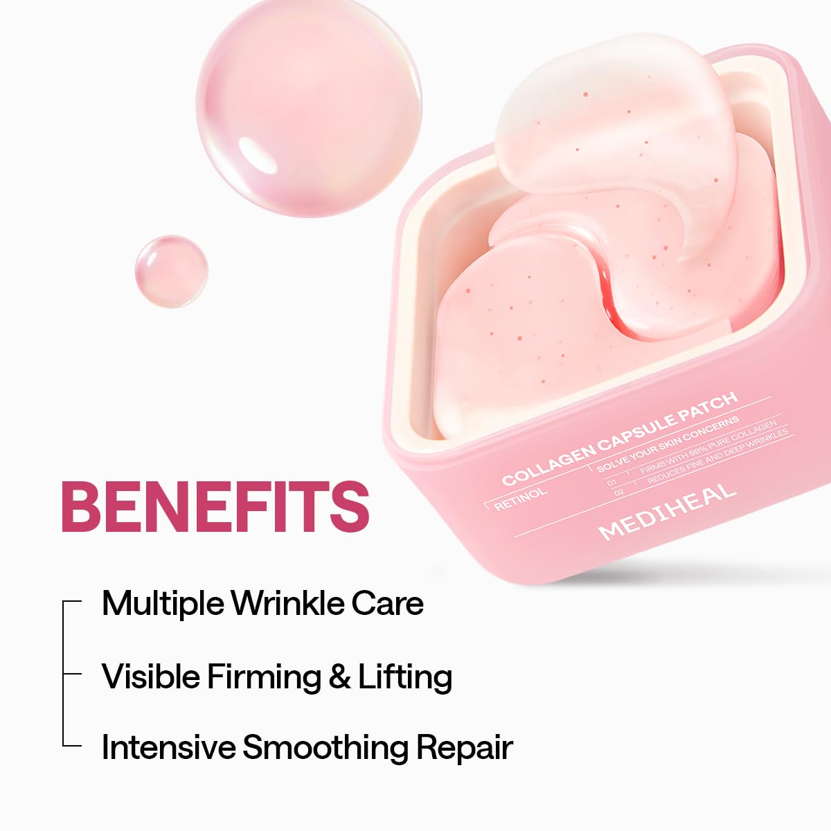 MEDIHEAL hydrogel texture close-up showing thin, conforming gel benefit