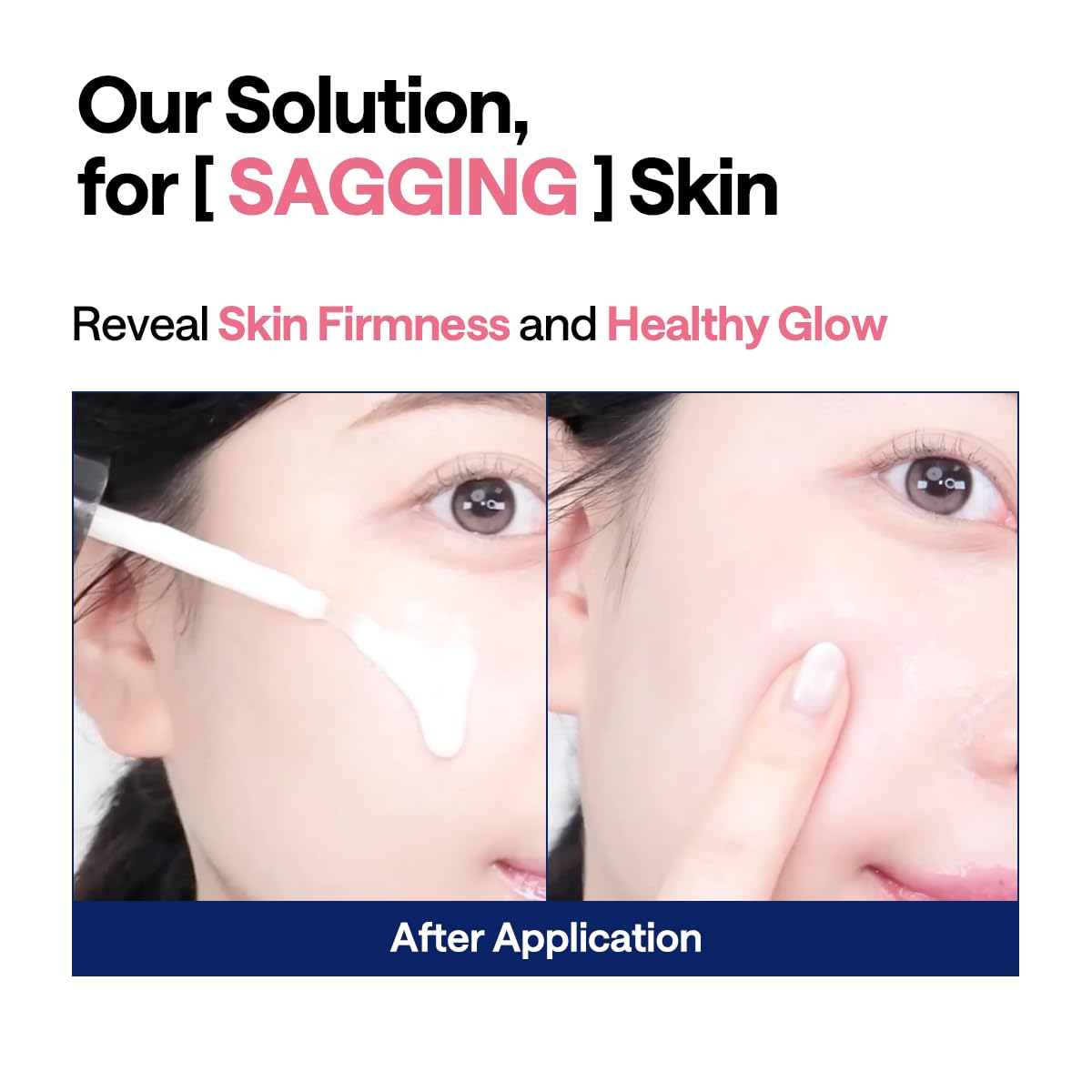 MEDIHEAL serum absorbing into cheek skin to show hydration and non-sticky feel