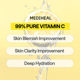 MEDIHEAL clear serum droplet highlighting concentrated vitamin C and hydration