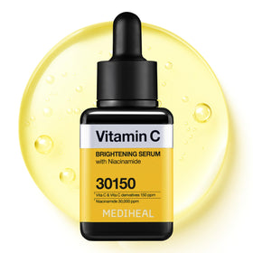 MEDIHEAL front packaging of vitamin C serum showing product and clarity benefit