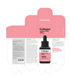 MEDIHEAL product flatlay with ingredients highlighting clinical and clean-beauty focus