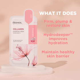 MEDIHEAL close-up of biodegradable sheet texture, smooth fit and absorption