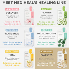 MEDIHEAL mask held in hand showing size and single-use convenience