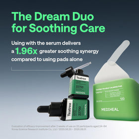 MEDIHEAL ingredient label close-up showing 99% tea tree purity benefit