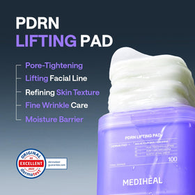 MEDIHEAL ingredients display with squalane, glutathione, and rose PDRN