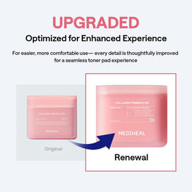 MEDIHEAL open tub with stacked pads highlighting convenient resealable pack