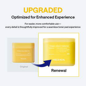 MEDIHEAL pad absorbing solution droplet to highlight concentrated vitamin C benefit