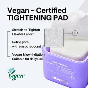 MEDIHEAL pad placed on cheek and jawline for spot mask treatment