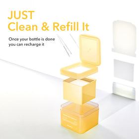MEDIHEAL refill bundle flatlay showing 100 pads ready for replenishing case