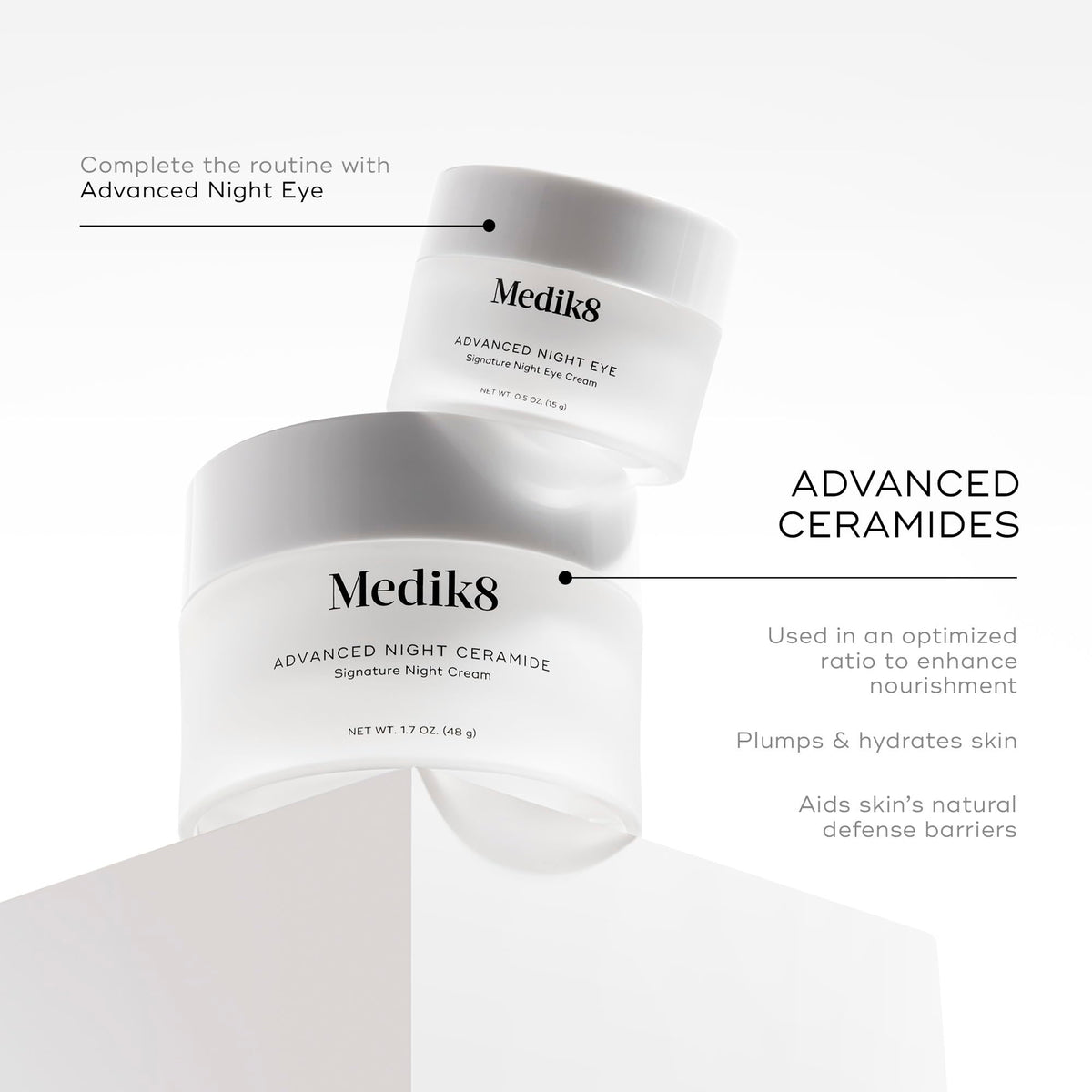 Medik8 night cream on bedside table in skincare routine setting