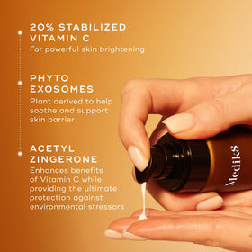 Medik8 C-Tetra applying serum on hand to show quick absorption benefit
