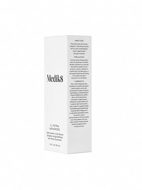 Medik8 C-Tetra closeup of cap and pump emphasizing precise, mess-free dispensing