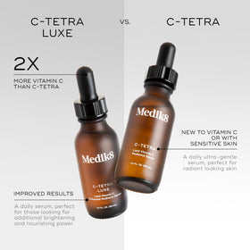Medik8 bottle in hand for scale, compact 1.0 fl oz travel-friendly size