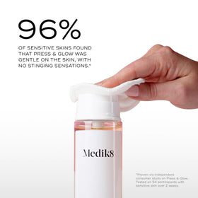 Medik8 ingredients label highlighting botanical extracts and PHA complex benefits