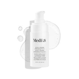 Medik8 Prismatic+ front bottle showing product and brand, highlights sleek packaging benefit