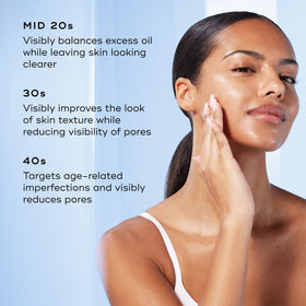 Medik8 applying serum to cheek illustrating quick absorption benefit