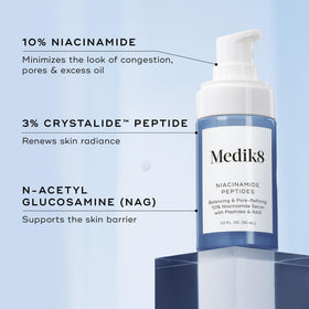 Medik8 dropper dispensing serum demonstrating controlled application benefit