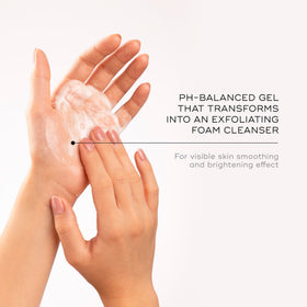 Medik8 foaming gel texture close-up showing gentle lather and hydrating feel