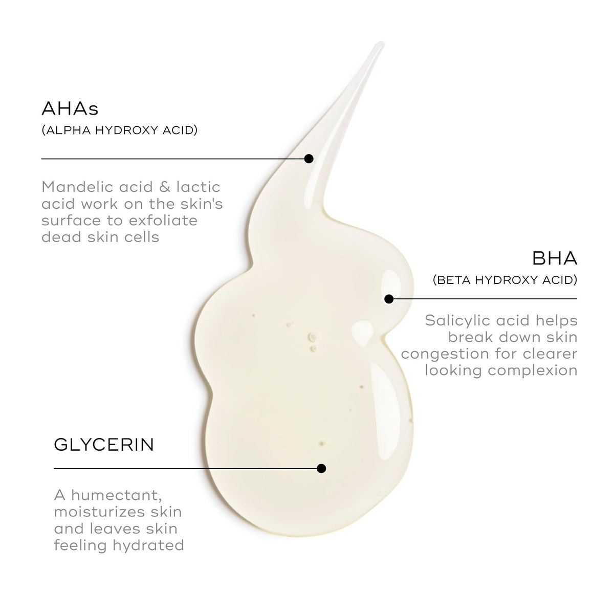 Medik8 label close-up highlighting active AHA and BHA benefits on cleanser