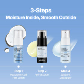 MEDITHERAPY hands applying product to face demonstrating simple daily use