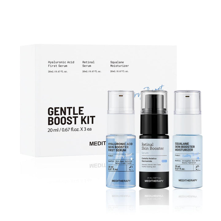 MEDITHERAPY front packaging showing the travel-friendly three-piece kit and ease