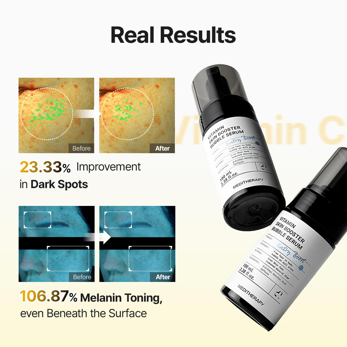 MEDITHERAPY ingredients display with active components showing targeted brightening benefit