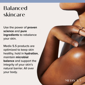 Medix 5.5 applying to arm and knee demonstrating body firming and hydration benefits