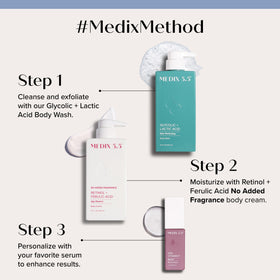 Medix 5.5 applying to face and neck to help reduce fine lines and crepey texture