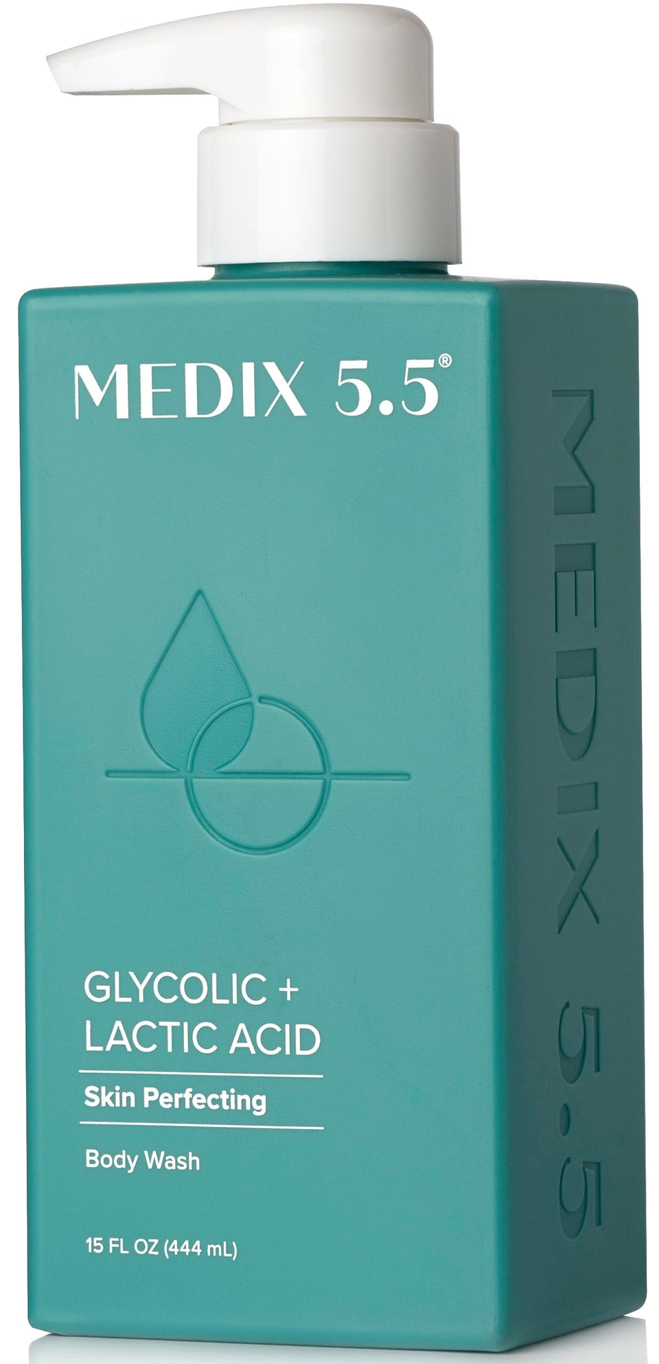 Medix 5.5 front bottle showing brand and pump for quick identification and storage