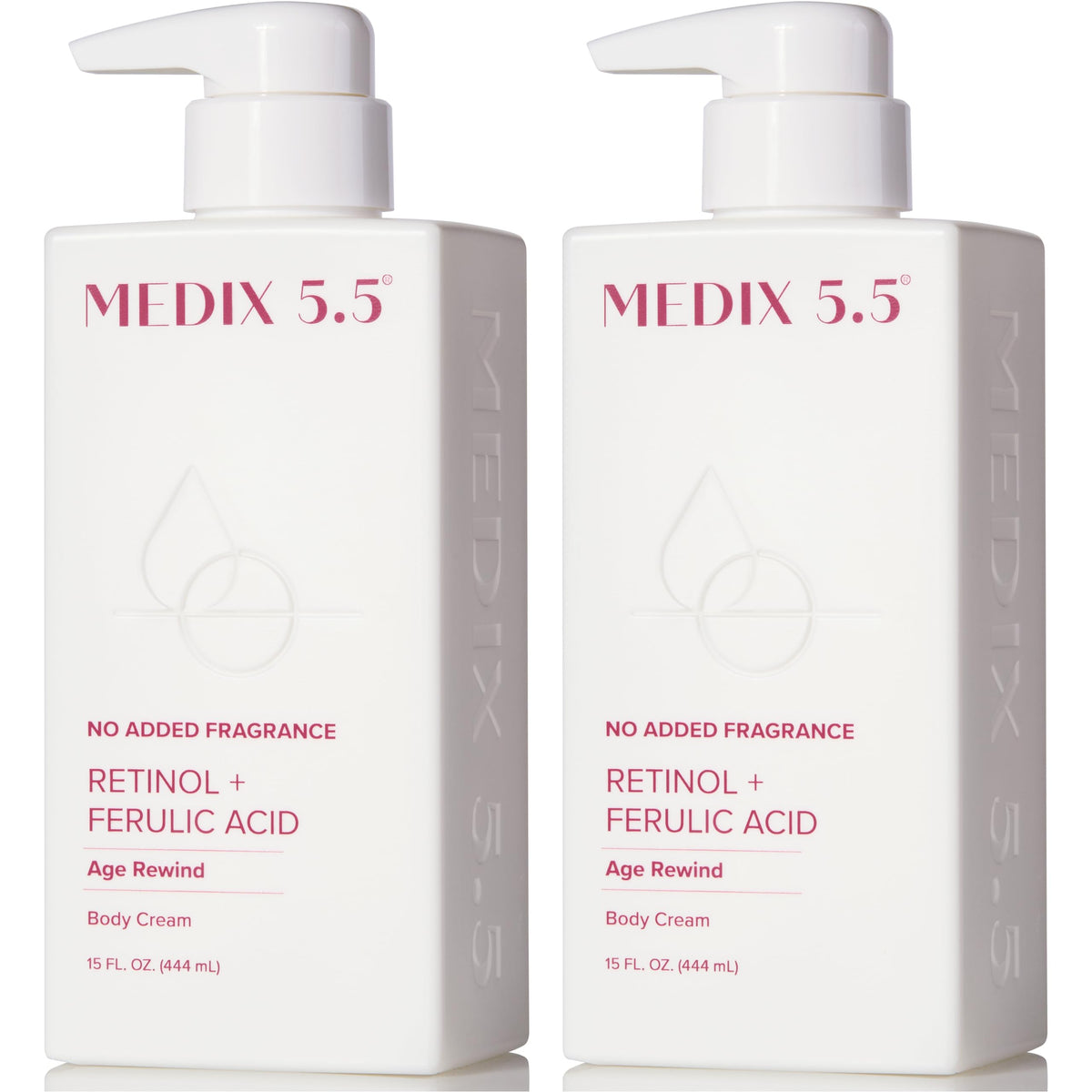 Medix 5.5 front packaging showing two 15 fl oz unscented retinol tubes benefiting skin renewal
