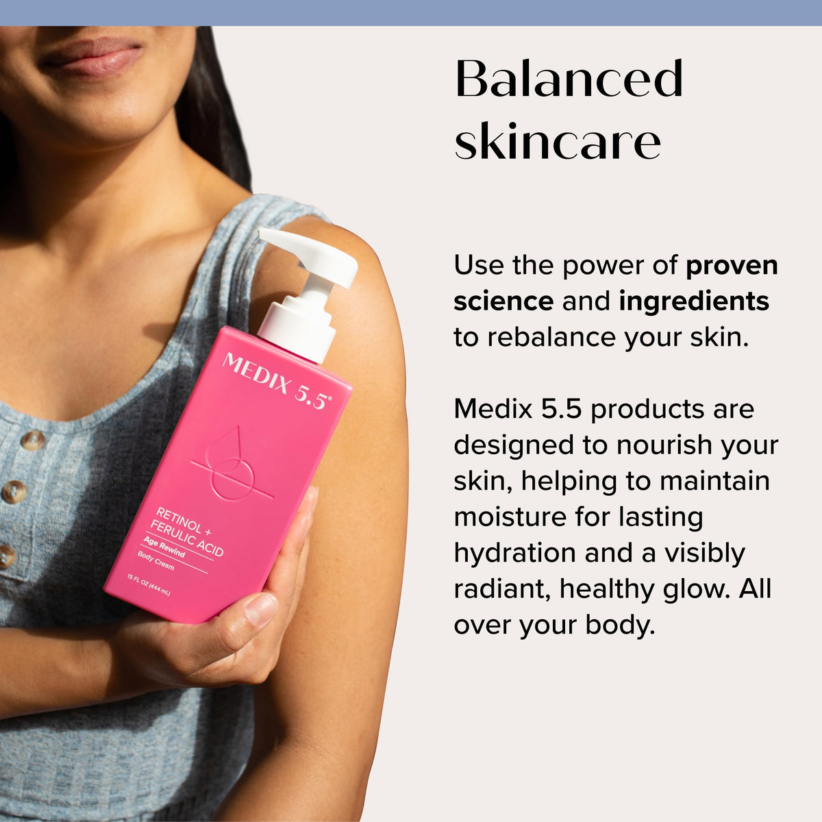Medix 5.5 ingredients display with ferulic acid and green tea for antioxidant benefits