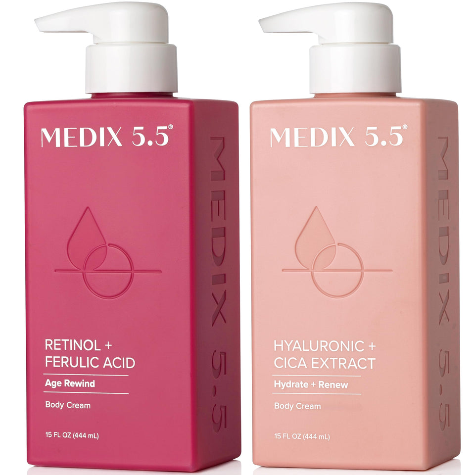 Medix 5.5 retinol lotion front packaging showing product and benefits
