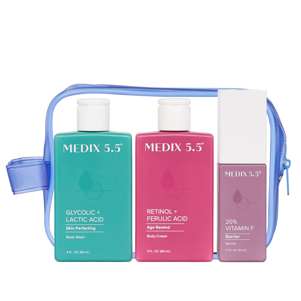 Medix 5.5 travel kit front packaging showing three items and compact convenience