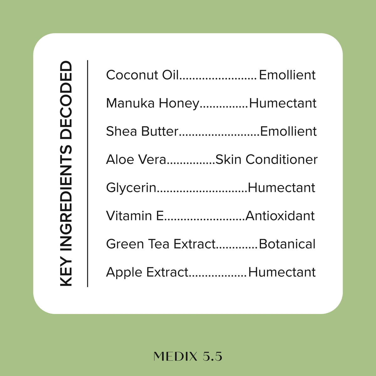 Medix 5.5 applied to palm demonstrating spreadability and quick absorption benefit