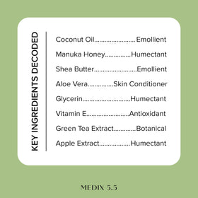 Medix 5.5 applied to palm demonstrating spreadability and quick absorption benefit
