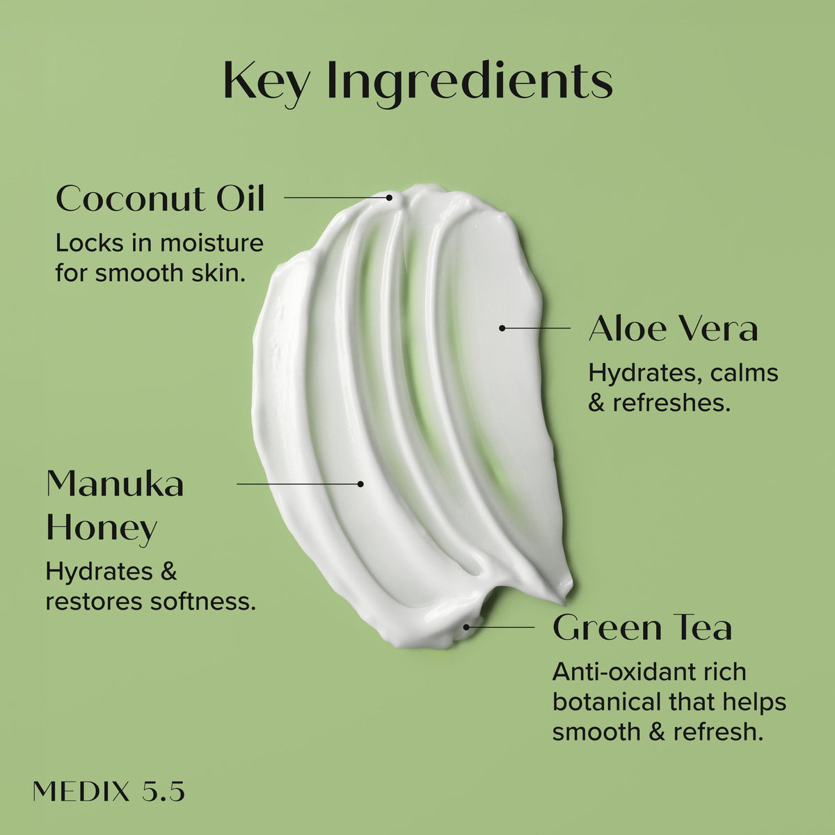 Medix 5.5 cream texture close-up, shows smooth emollient consistency for hydration