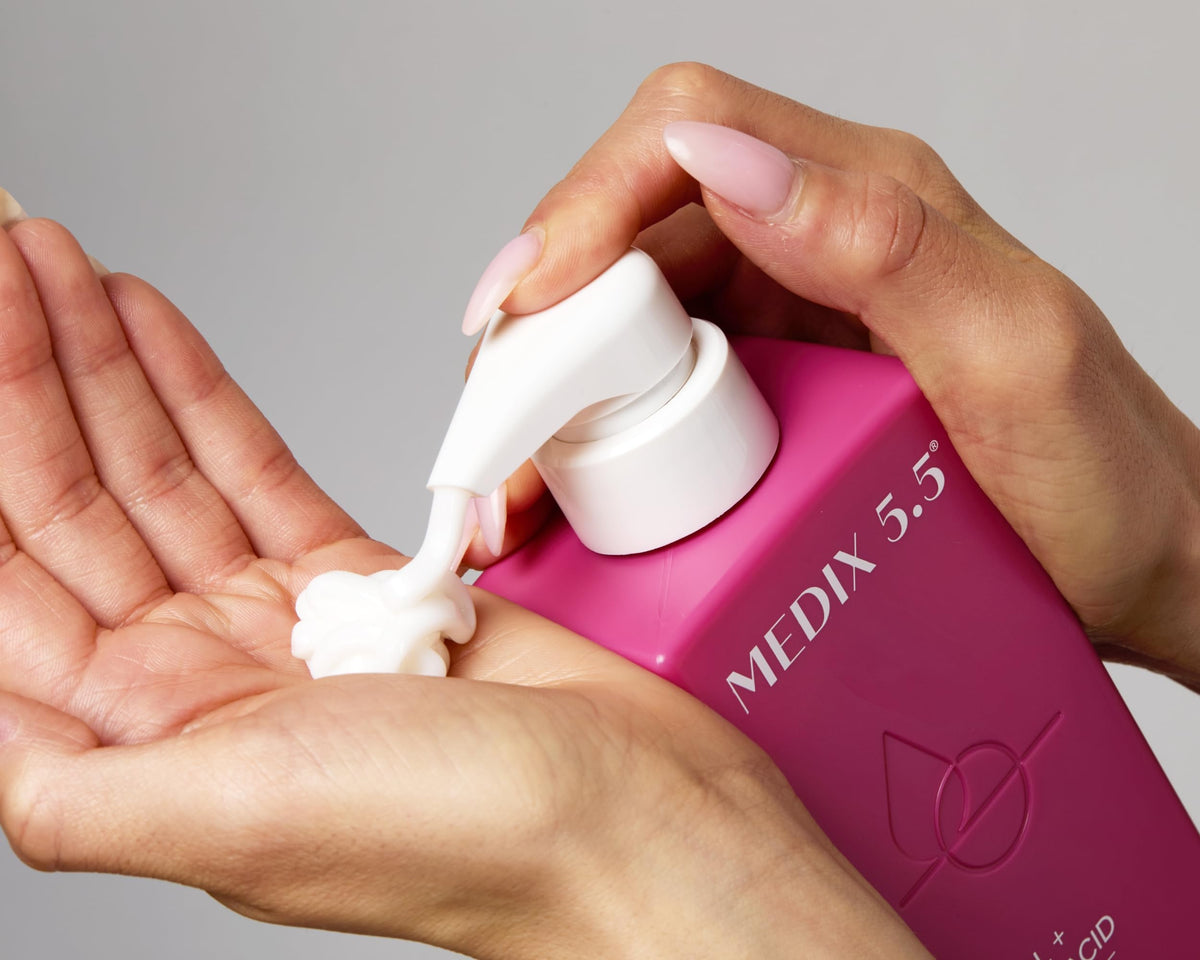 Medix 5.5 used on skin in nighttime routine demonstrating restorative benefit